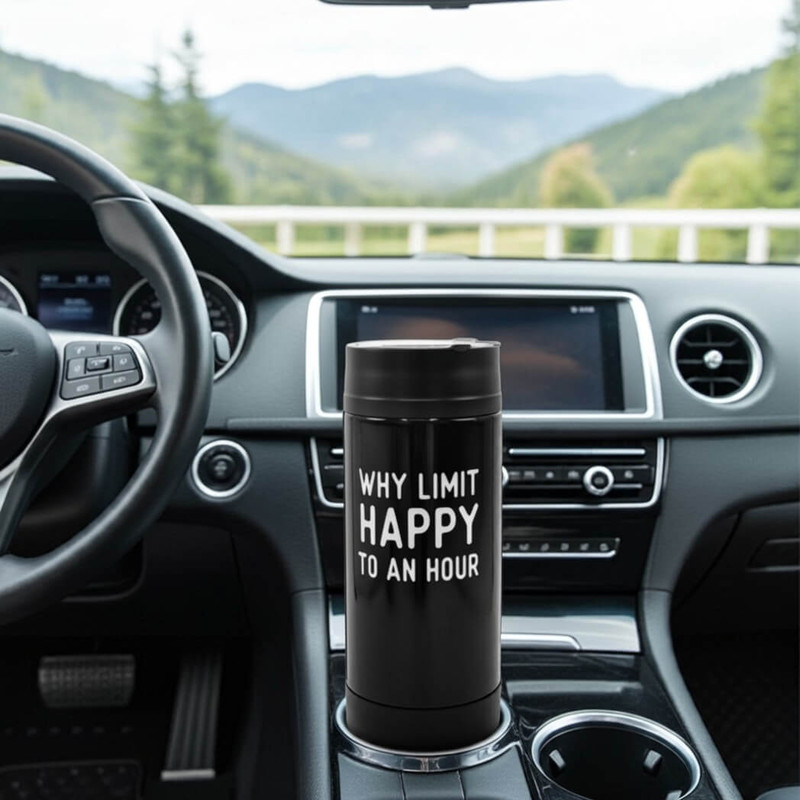 Boston Warehouse Stainless Steel Travel Tumbler, Why Limit Happy Boston Warehouse Stainless Steel Travel Tumbler, Why Limit Happy