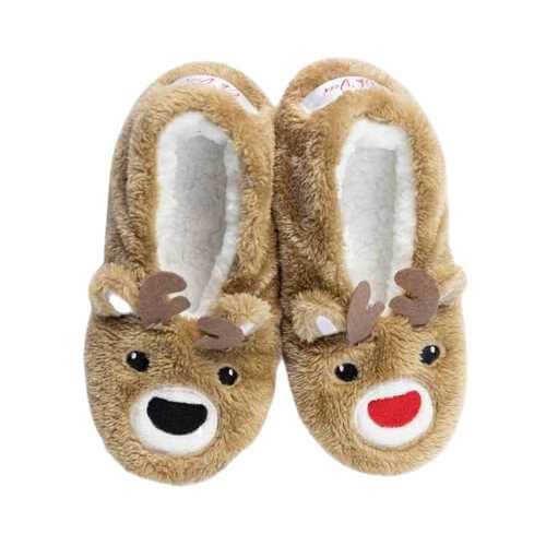 Faceplant Dreams Oh Deer Holiday Women's Plush Animal Footsies Slippers