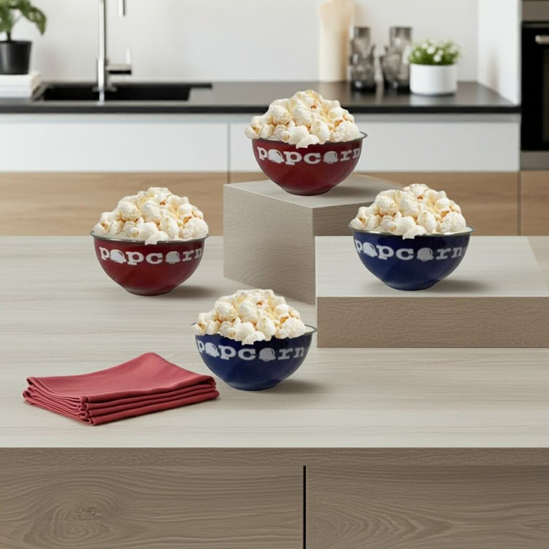Grant Howard Stainless Steel Individual 48-ounce Popcorn Bowls, Set of 4 (51105)