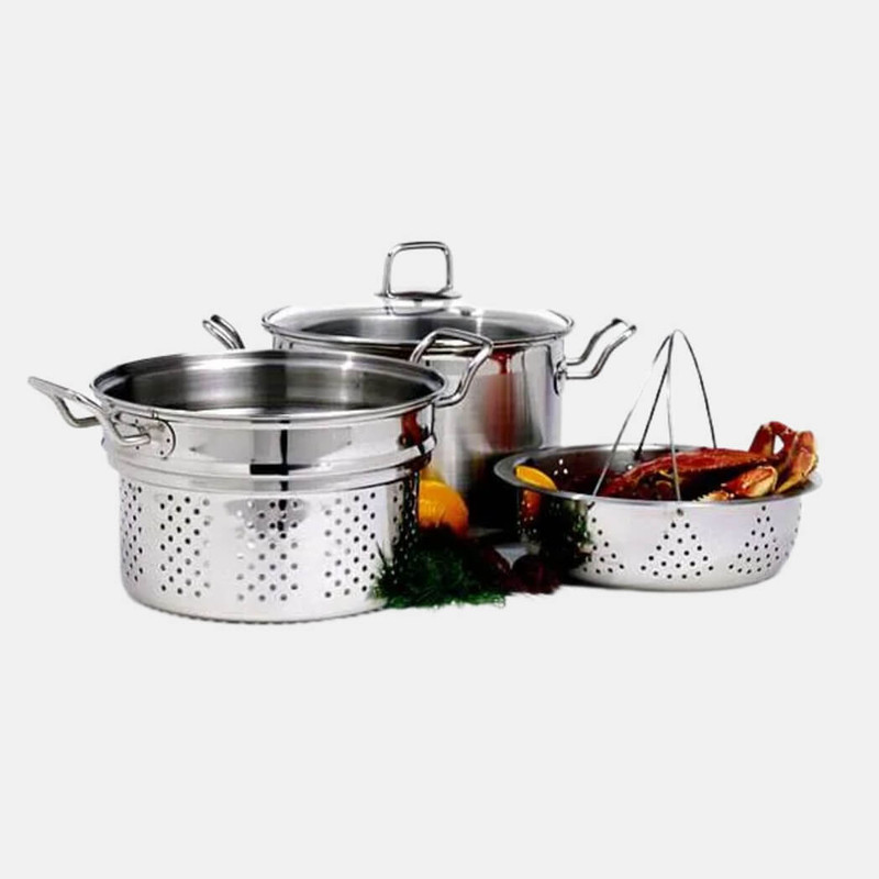 Krona Stainless Steel 8-Qt Steamer/Cooker, 4 Piece Set Krona Stainless Steel 8-Qt Steamer/Cooker, 4 Piece Set