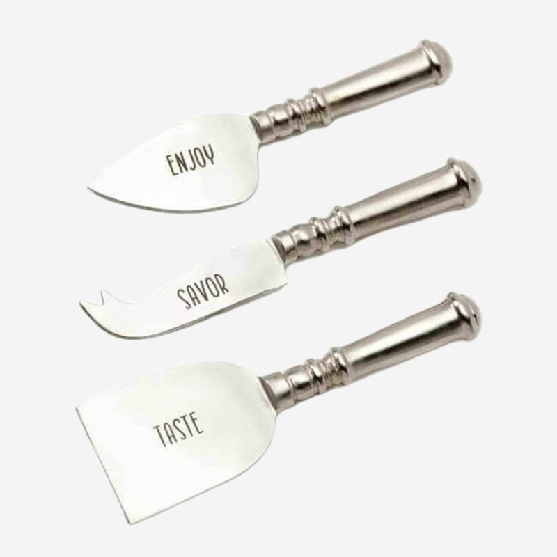 Be Our Guest Cheese Knife Set, Set of 3 Assorted Knives Be Our Guest Cheese Knife Set, Set of 3 Assorted Knives
