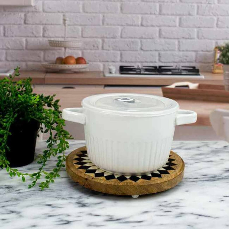 Boston Warehouse 8" Wood and Resin Trivet, Diamonds Boston Warehouse 8" Wood and Resin Trivet, Diamonds