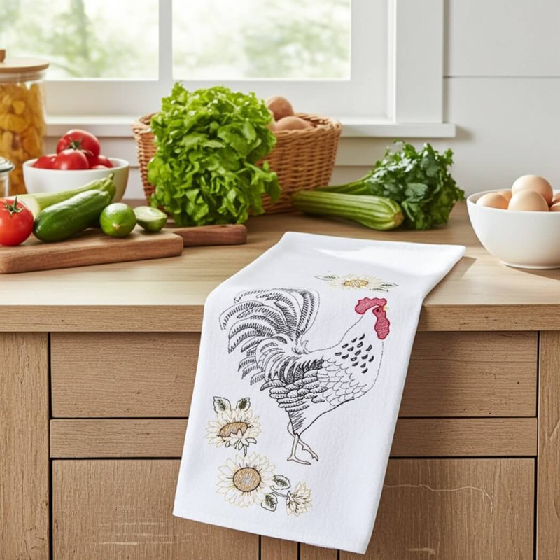 C&F Home Parisian Rooster Kitchen Towel