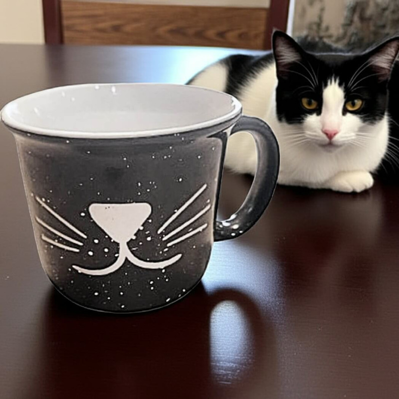 Boston Warehouse 16-oz Mug, Kitty Face, Gray Boston Warehouse 16-oz Mug, Kitty Face, Gray