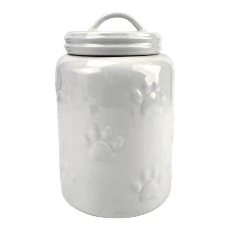 Boston Warehouse Pet Treat Storage Jar, Medium Embossed Paws