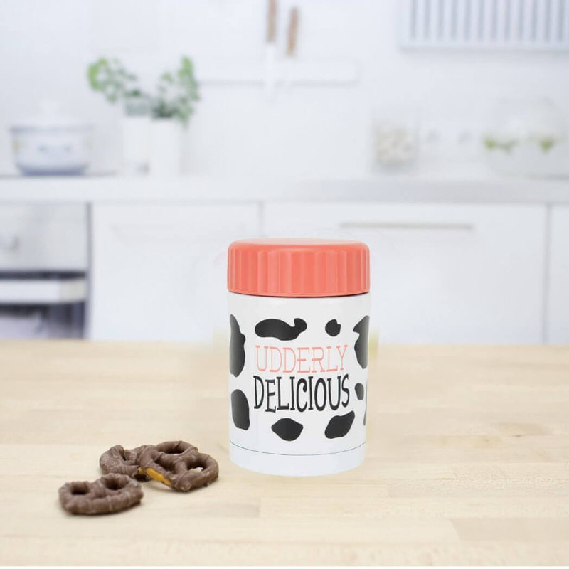 Boston Warehouse 16 Oz Insulated Lunch Food Jar, Udderly Delicious Boston Warehouse 16 Oz Insulated Lunch Food Jar, Udderly Delicious