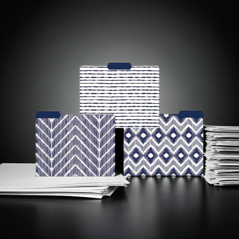 Lady Jayne Indigo File Folders, Set of 9