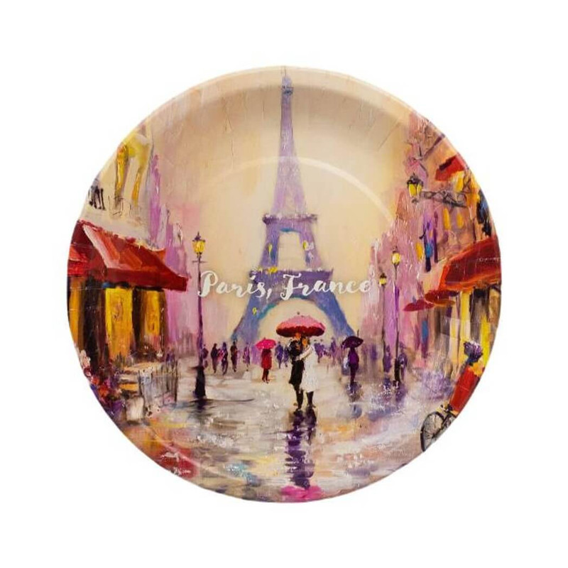 Monarque 10.5-Inch Dinner/ Lunch Paper Plates, Paris France