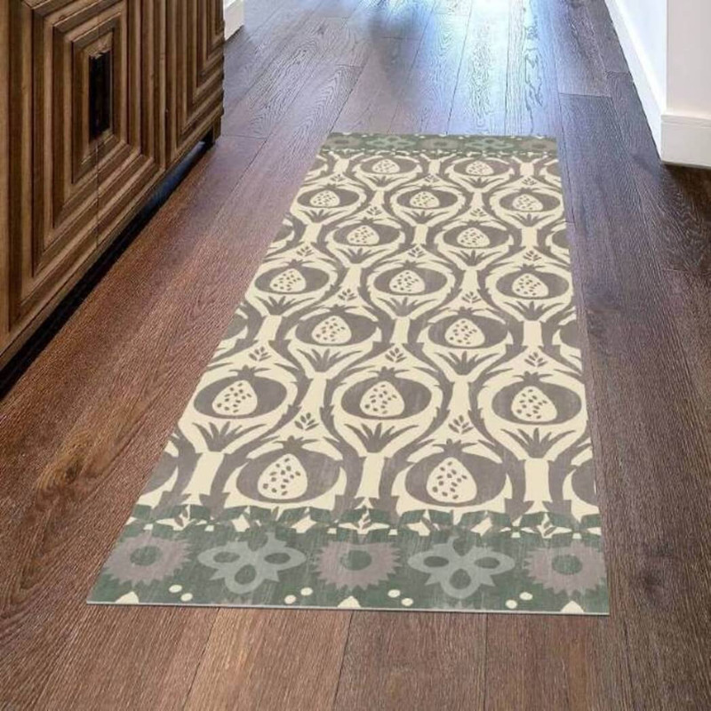 Studio M Floor Flair Vinyl Rug 2.5 x 7 Runner, Pomegranate Grey