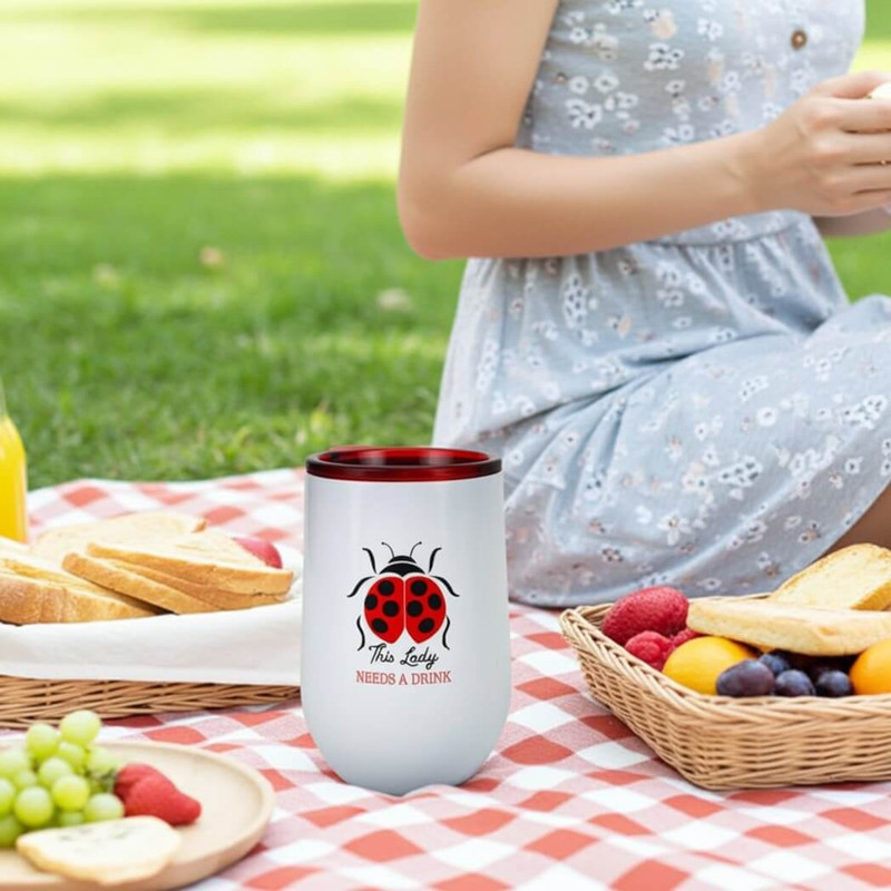 Boston Warehouse Stainless Steel Stemless Goblet Tumbler with Lid, Needs A Drink