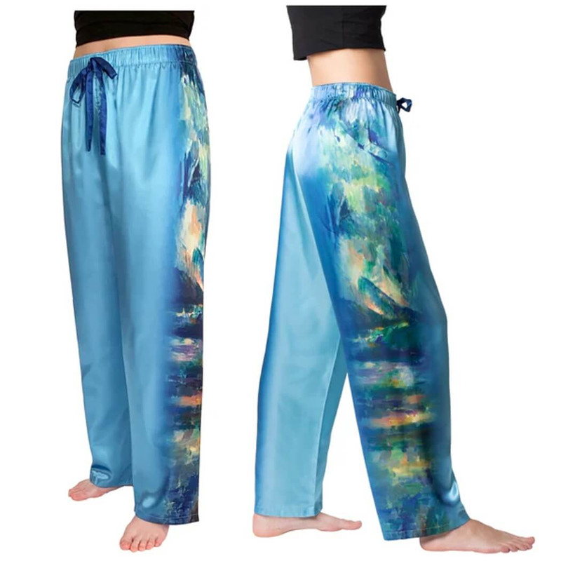 Galleria Satin Pajama Pants, Cezanne The Brook, L 
