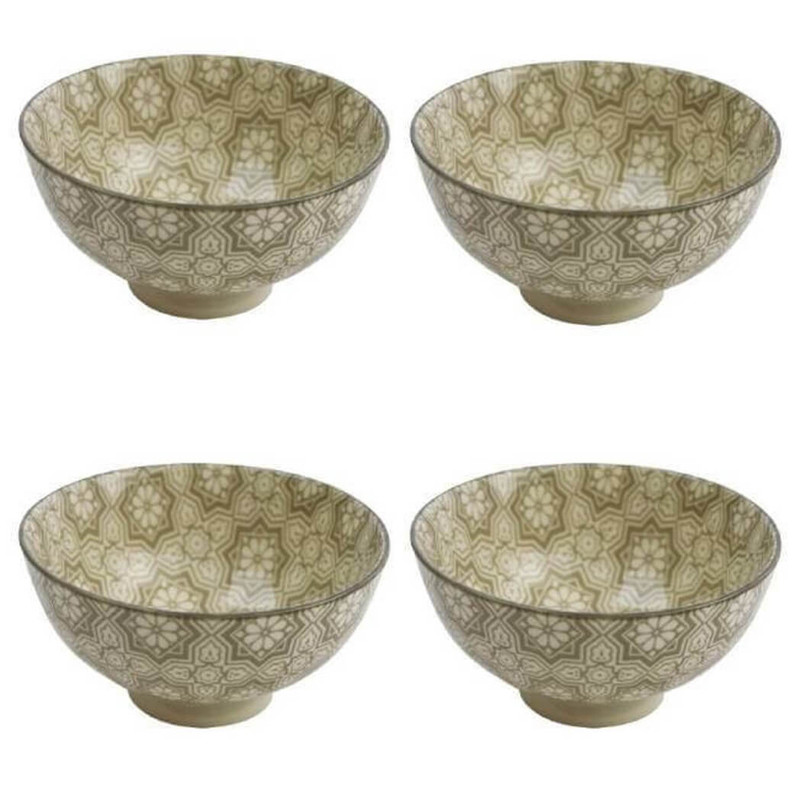 Boston Warehouse 4.5" Geo-Floral Bowl, Set of 4