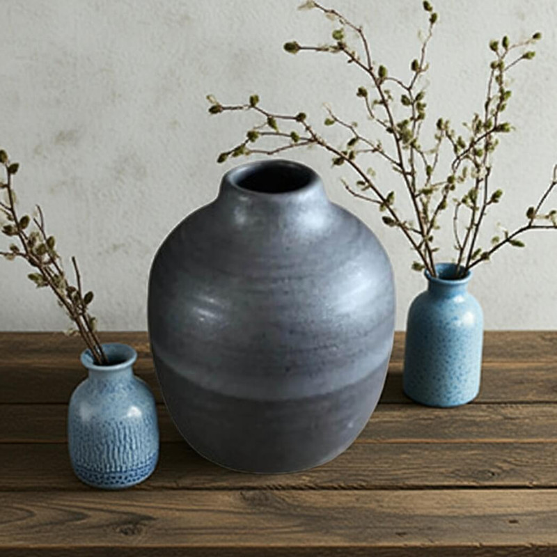 Gina DeSantis Ceramics Basalt 4-inch Round Vase Gina DeSantis Ceramics Basalt 4-inch Round Vase