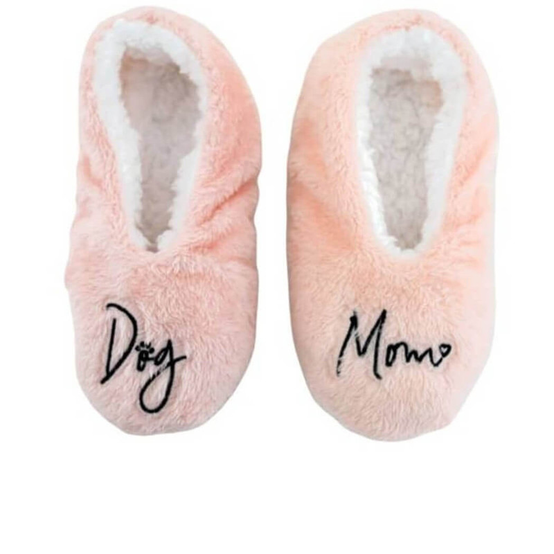 Faceplant Dreams Dog Mom Women's Furry Animal Footsies Slippers, Pink
