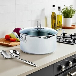 Krona Stainless Steel 5-Qt Vented Pot with Straining Lid