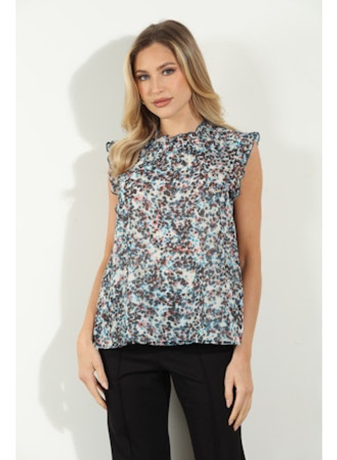 S/L RUFFLE TOP- CHIFFON