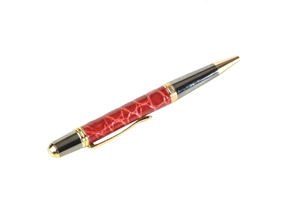 Crocodile Skin Pen - Red