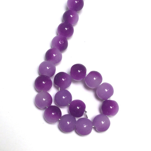 6013 - 8mm Half Light Purple & Half Dark Purple Two Colors Round Shape Spacer (10 Bead)