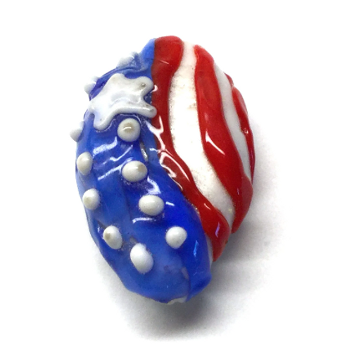 32x22x10mm American Flag Focal Bead (one side designed)