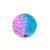 2046 - 10mm Half Blue/Half Pink Color Shimmer Round Spacer Bead (10 Beads)