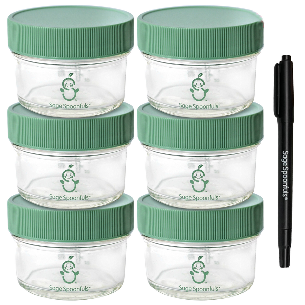 Glass Baby Food Storage Jars 6 Pack - 4oz
