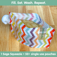 Reusable Baby Food Pouch 6 Pack, Chevron