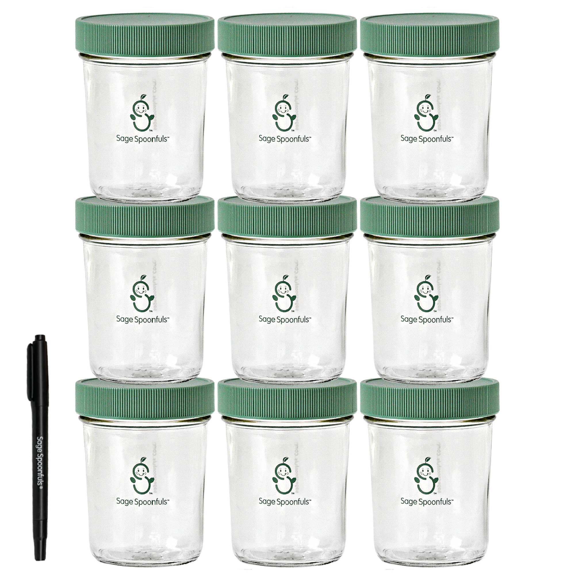 WeeSprout Glass Baby Food Storage Containers | Set of 12 | 4 oz Glass Jars with Lids | Freezer Storage | Microwave & Dishwasher Safe