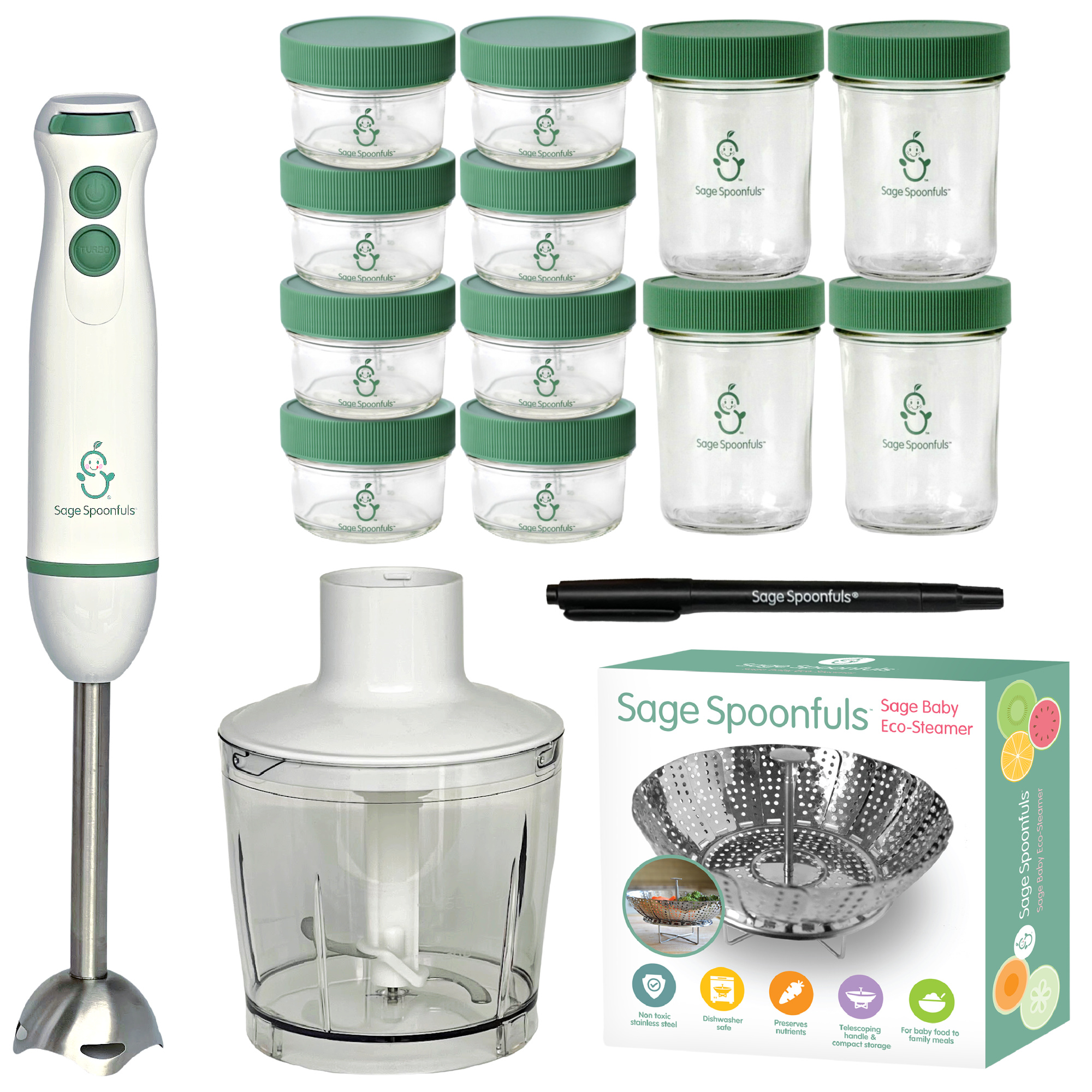 Baby Food Maker, 17 in 1 Set for Baby Food, Fruits, Meat, Baby Food  Processor with Baby Food Containers, Baby Plates, Silicone Spoon, Baby  Bibs, Baby