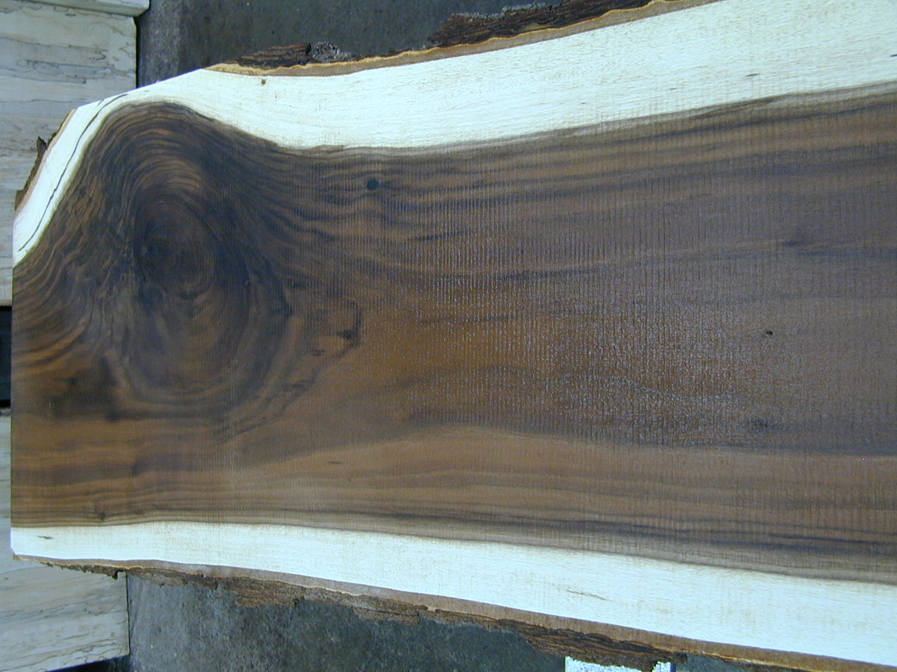 12/4 Walnut Live Edge Bar Top Slab - 1214