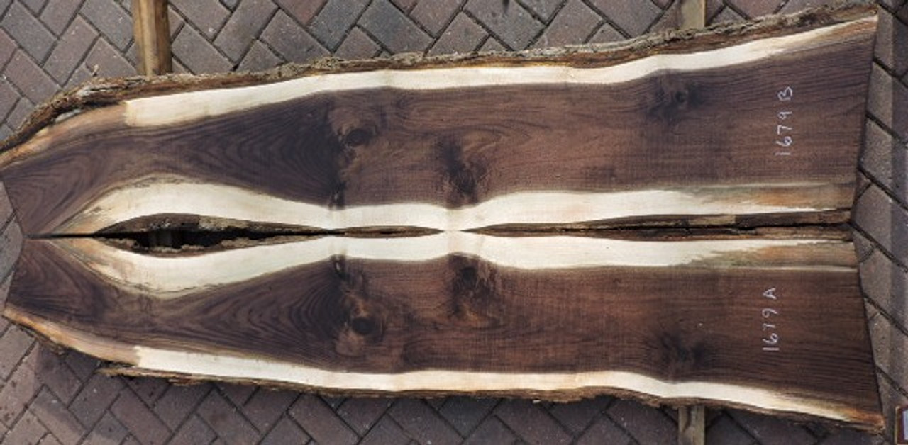 8/4 Bookmatched Walnut Live Edge Table Top Slabs - 1679 AB