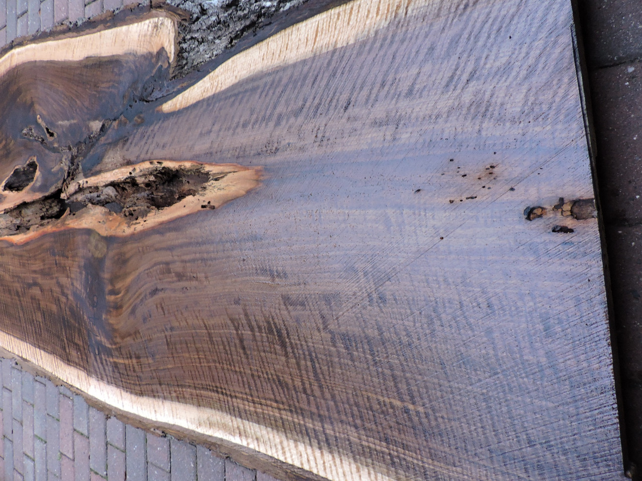 12/4 Curly Walnut Live Edge Slab - 2746