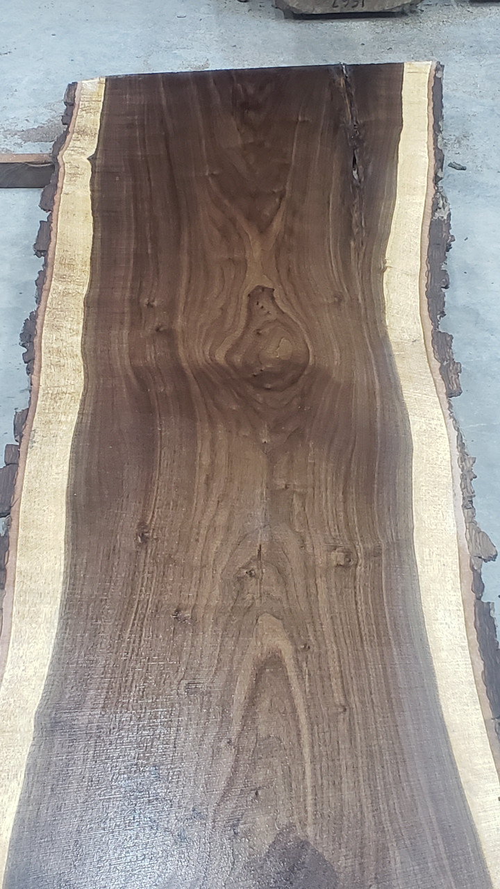 12/4 Walnut Live Edge Slab - 2778