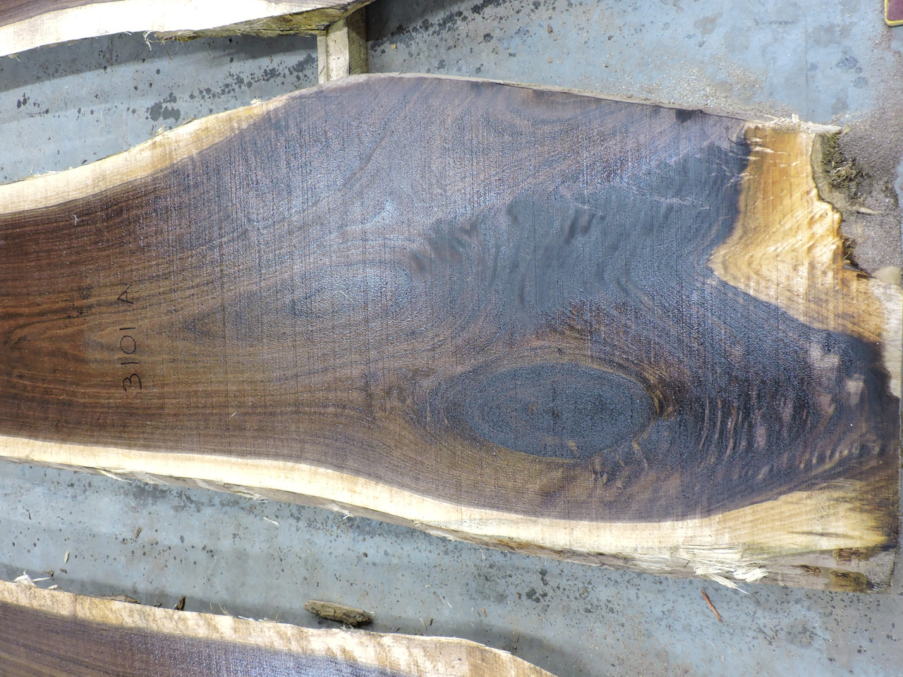 10/4 Bookmatched Walnut Live Edge Slabs - 3101 A