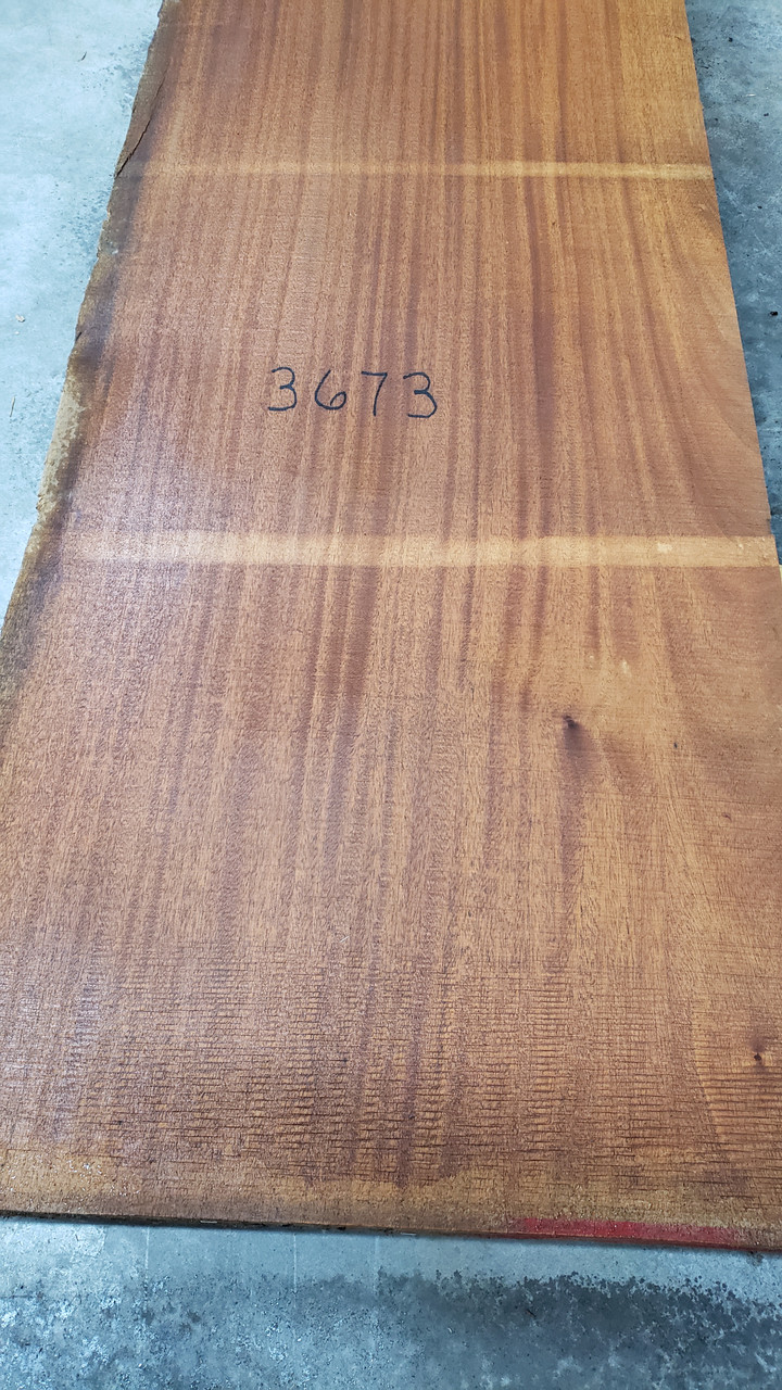 8/4 African Mahogany live edge slab 3673