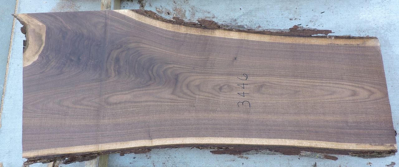 8/4 Walnut Live Edge Slab - 3446