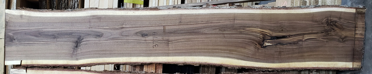 4/4  Walnut Live Edge Slab - 3779