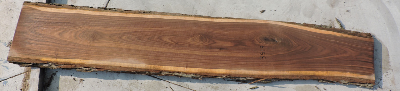 8/4 Walnut Live Edge Slab - 3519