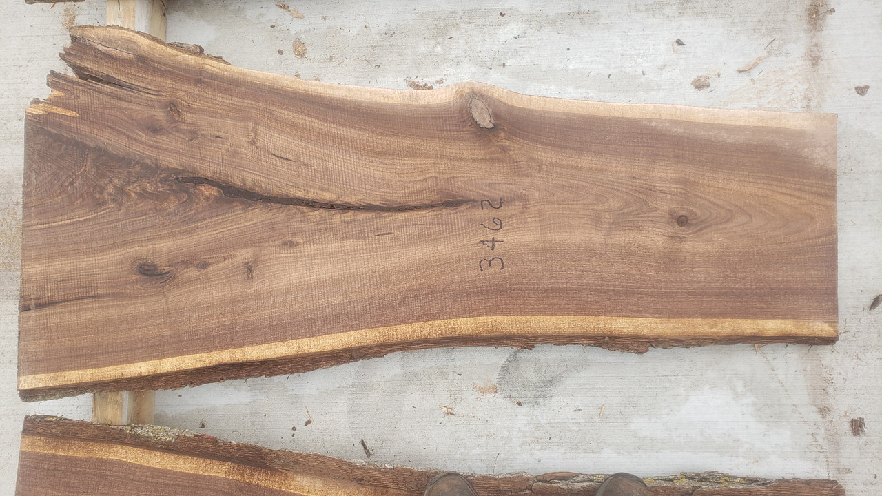 4/4  Walnut Live Edge Slab - 3462