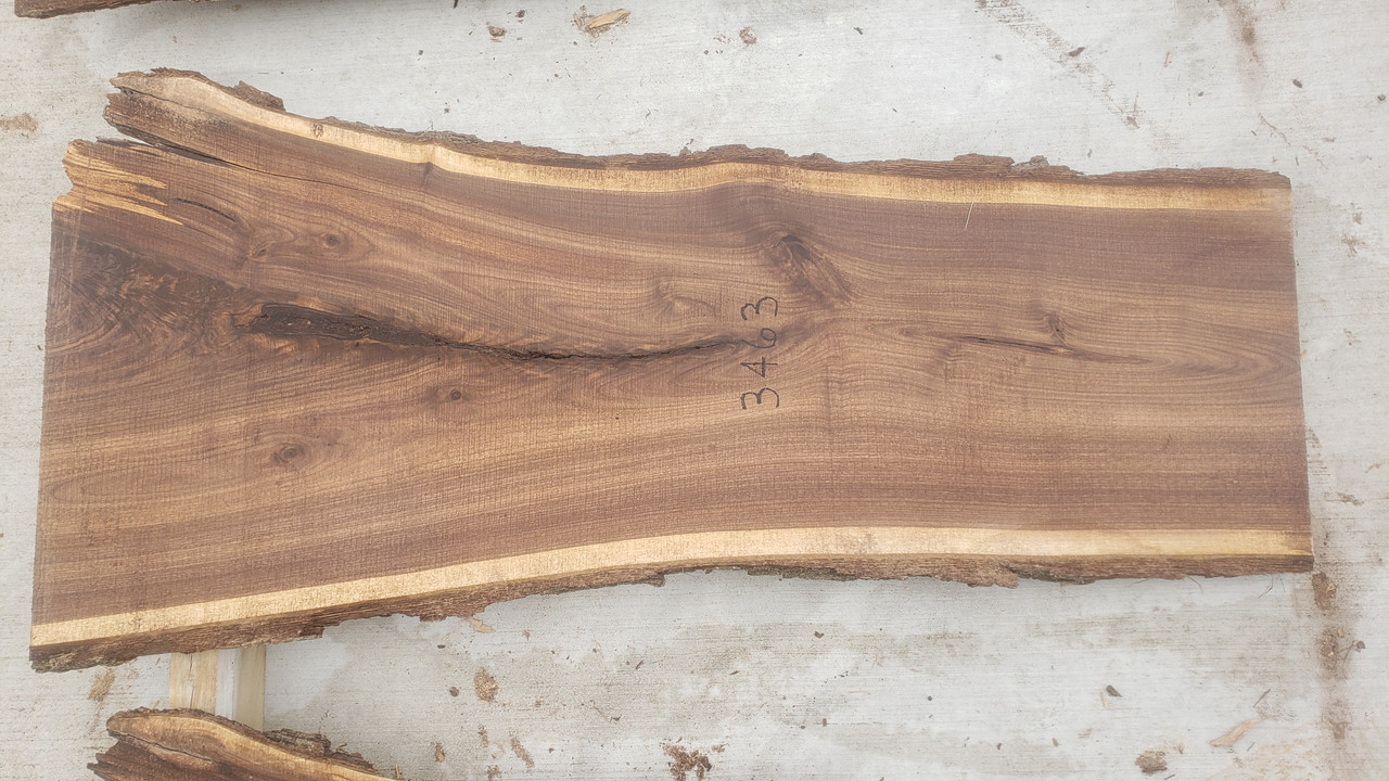 4/4  Walnut Live Edge Slab - 3463