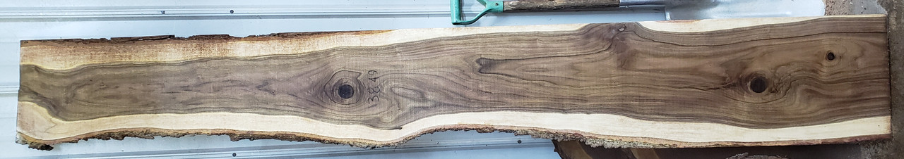 4/4  Walnut Live Edge Slab - W3849