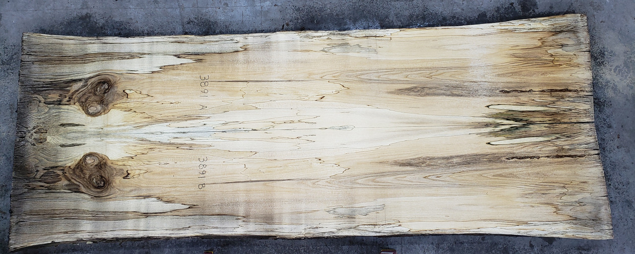 8/4 Bookmatched Spalted Hackberry Live Edge Slabs - 3891