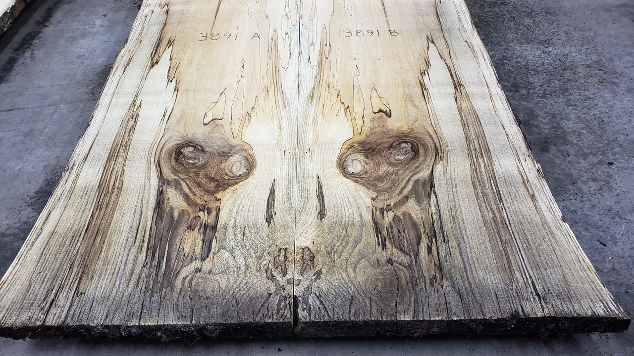 Logs　8/4　Hackberry　3891　Slabs　Live　Edge　to　Bookmatched　Co.　Spalted　Lumber