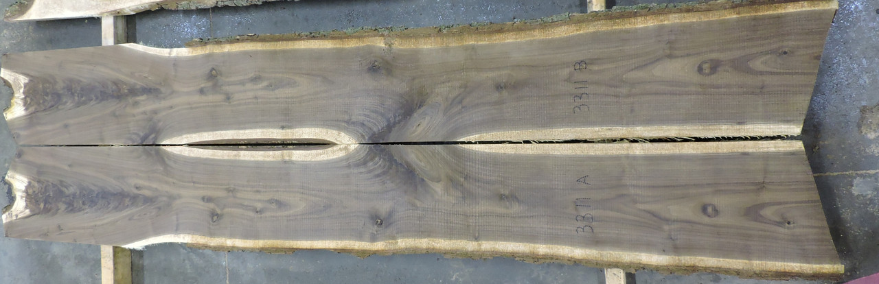8/4 Bookmatched Walnut Live Edge Slabs - 3311 AB