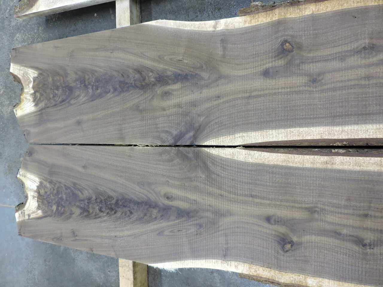 8/4 Bookmatched Walnut Live Edge Slabs - 3311 AB