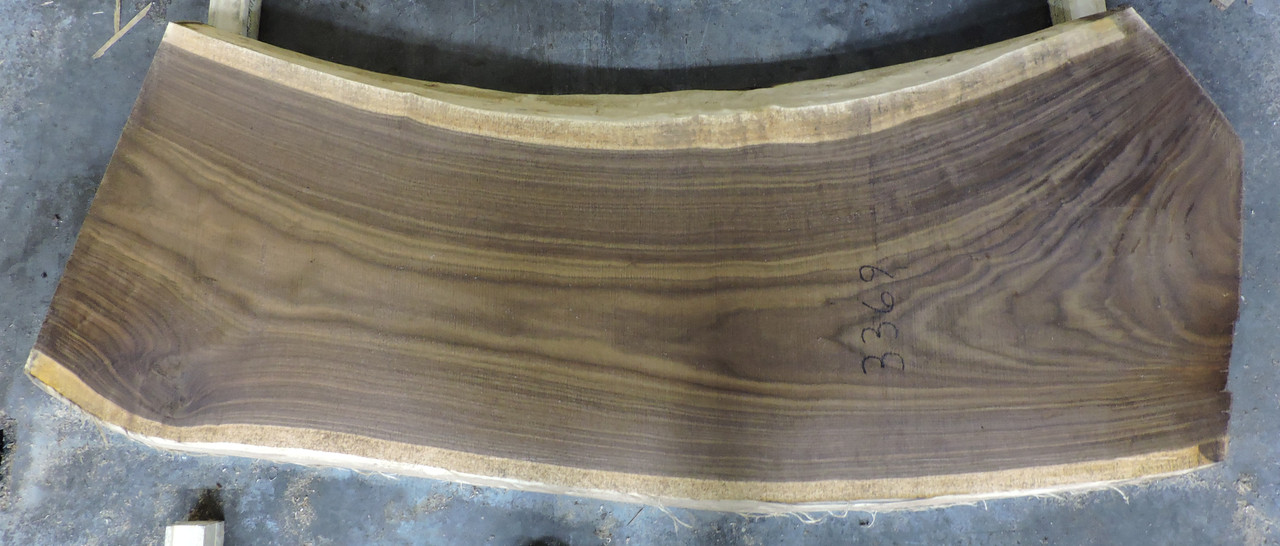 12/4 Walnut Live Edge Slab - 3369