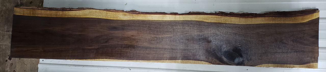 4/4 Walnut Live Edge Slab - 4366