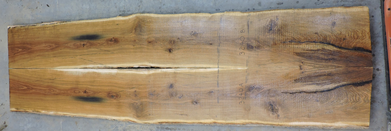 10/4 Bookmatched White Oak Live Edge Slabs - 3240 AB