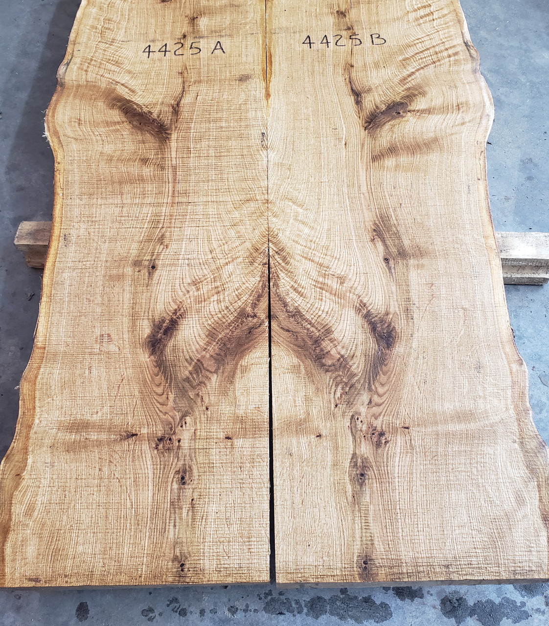 8/4 Bookmatched White Oak Live Edge Slabs - 4425 AB