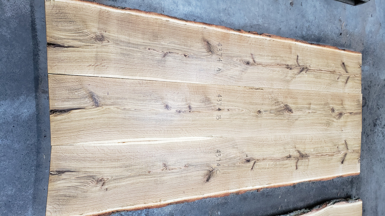 4/4 White Oak Live Edge Slab Set - 4374