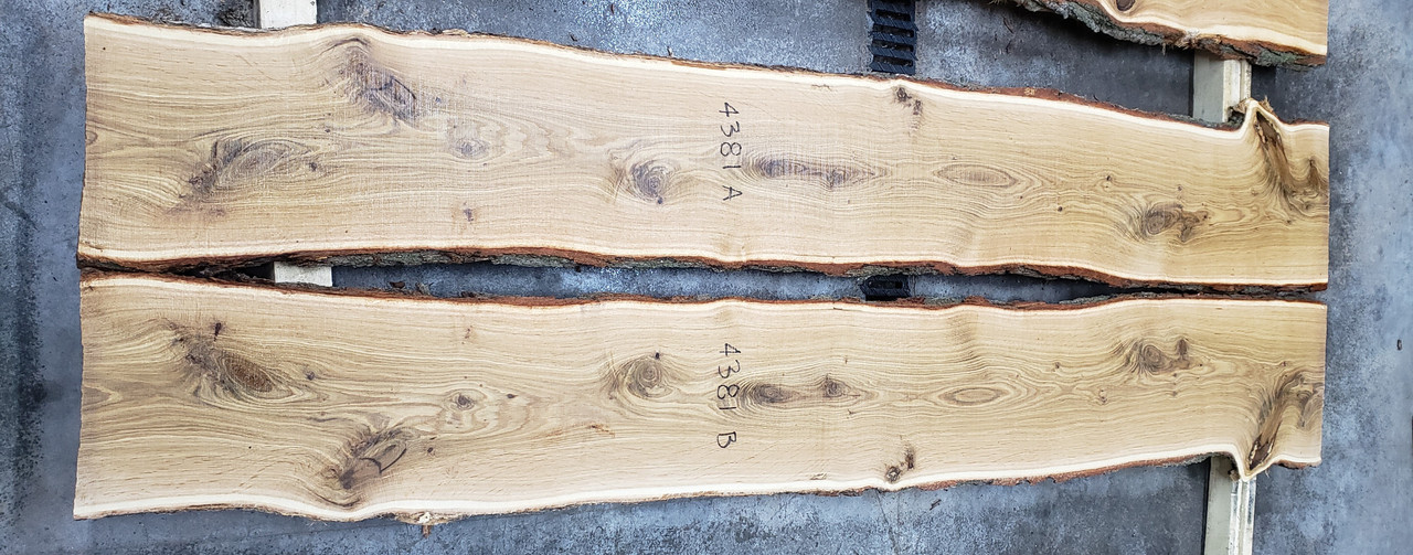 5/4 Bookmatched White Oak Live Edge Slabs - 4381